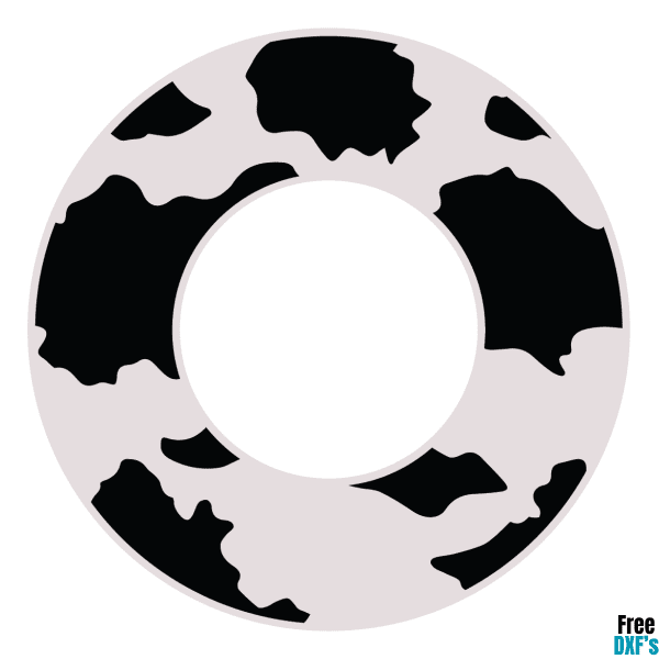 Free Cow Print Circle Monogram Frame DXF
