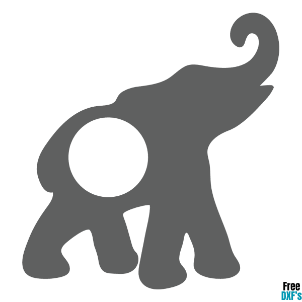 Free Elephant with Circle for Monogram DXF