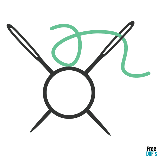 Free Needle and Thread Monogram Design DXF