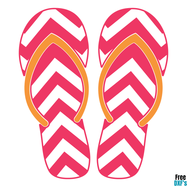 Free Chevron Pattern Flip Flop Design DXF