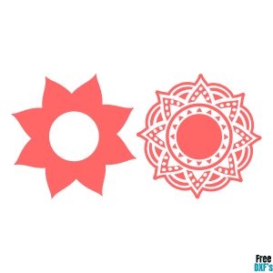 Free Mandala Circle Monogram Frame Design 2 DXF