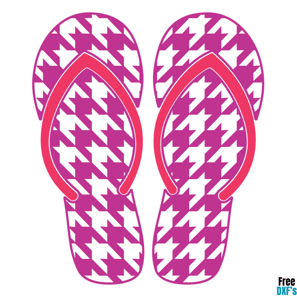 Free Houndstooth Pattern Flip Flop Design DXF