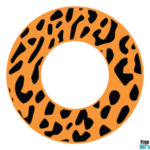 Free Leopard Print Circle Monogram Frame Design DXF