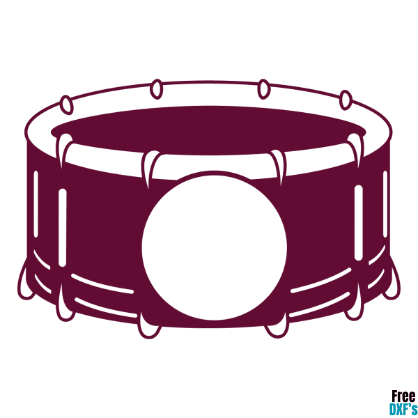 Free Snare Drum Monogram Design DXF