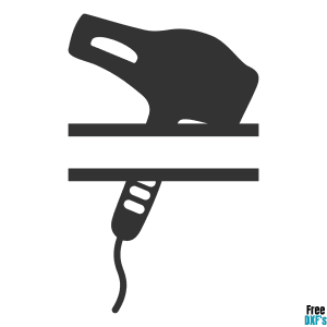 Free Hair Dryer Split Monogram Design DXF