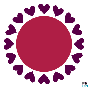 Free Heart Circle Monogram Frame 2 DXF