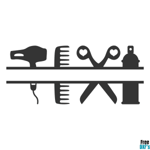 Free Hair Stylist Supplies Split Monogram Design DXF