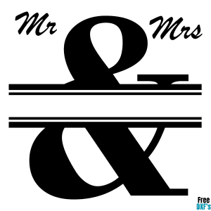 Free Mr and Mrs Split Ampersand Design DXF