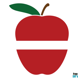 Free Apple Split Monogram Design DXF