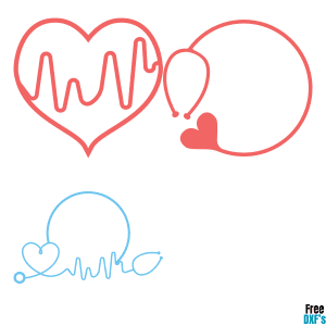 Free Nurse Heartbeat E K G Monogram Design Set DXF