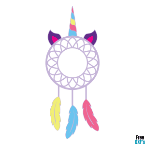 Free Unicorn Dream Catcher Design DXF