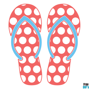 Free Polka Dot Patterned Flip Flop Design DXF