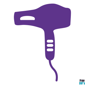 Free Hair Dryer Silhouette Design DXF