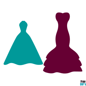 Free Silhouette Wedding Dress Designs Set 5 DXF