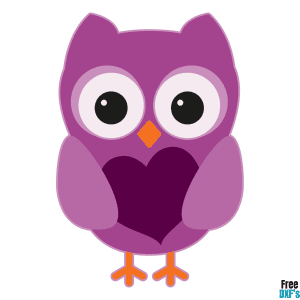 Free Valentine Owl with Heart DXF