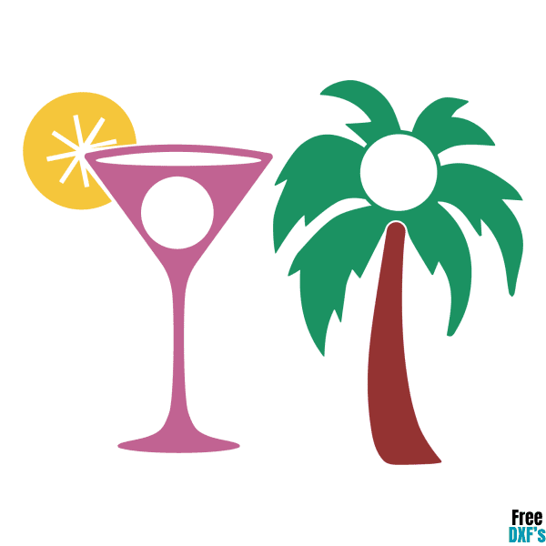 Free Summer Monogram Design Set 2 DXF