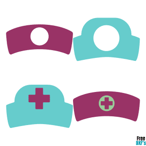 Free Nurse Hat Monogram Designs Set DXF