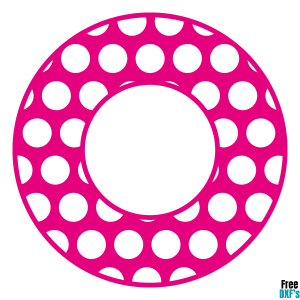 Free Polka Dot Pattern Monogram Circle Frame DXF