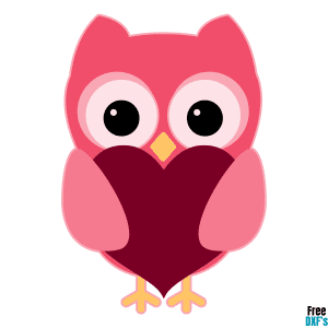 Free Valentine Owl with Heart Design 2 DXF