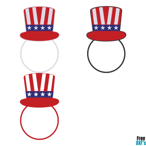 Free Uncle Sam Hat Circle Monogram Designs DXF