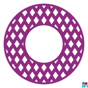 Free Diamond Pattern Circle Monogram Design DXF