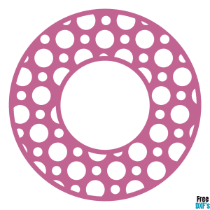 Free Polka Dot Circle Frame Monogram Design DXF