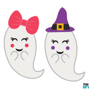 Free Cute Ghost Designs DXF