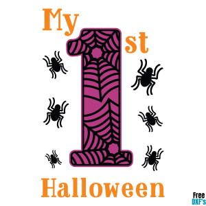 Free My First Halloween Design Spiders DXF