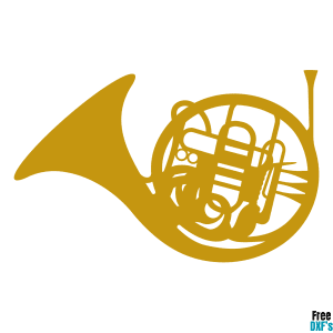 Free French Horn Marching Band Design DXF