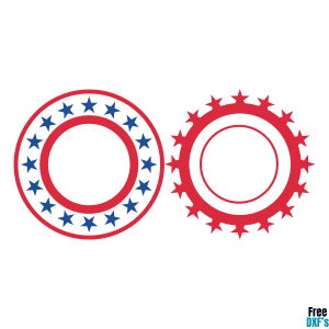 Free Star Circle Monogram Frame Design Set 1 DXF