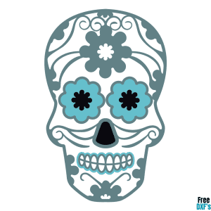 Free Sugar Skull Design 3 DXF
