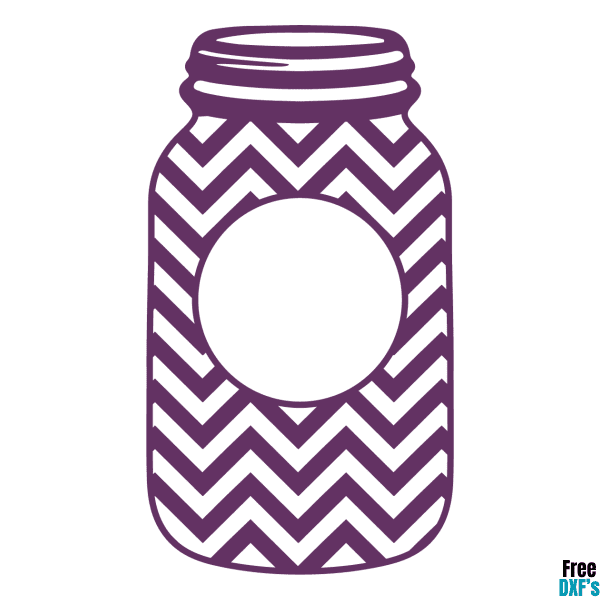 Free Mason Jar Monogram Design - Chevron Pattern DXF