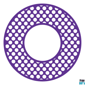 Free Polka Dot Circle Monogram Frame Design DXF