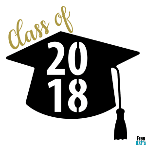 Free Class of 2018 Graduation Cap Design DXF