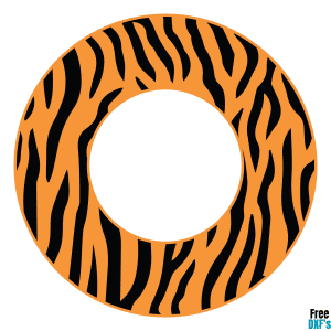 Free Tiger Print Circle Monogram Frame DXF