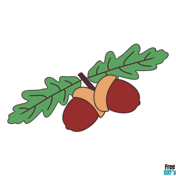 Free Acorn and Leaves Design DXF