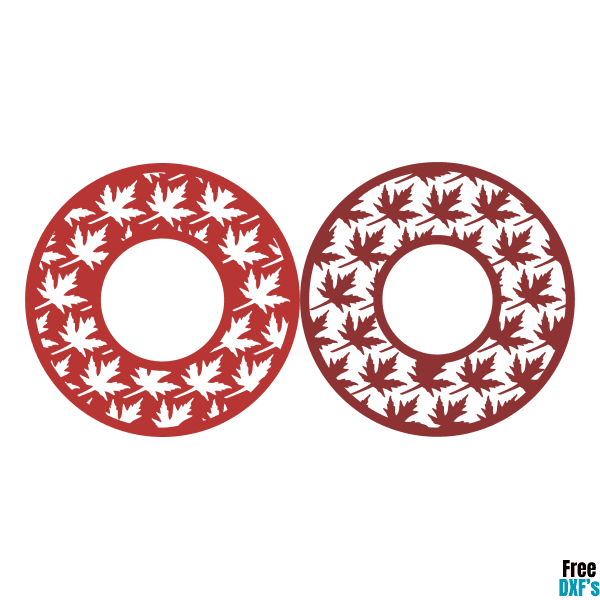 Free Autumn/Fall Leaf Circle Monogram Frame Design Set 2 DXF