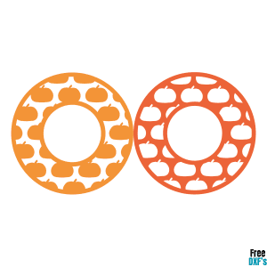 Free Pumpkin Circle Monogram Frame Design Set 1 DXF