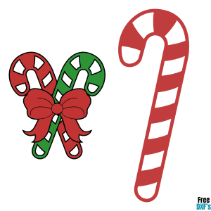 Free Candy Cane Bow Design Set DXF