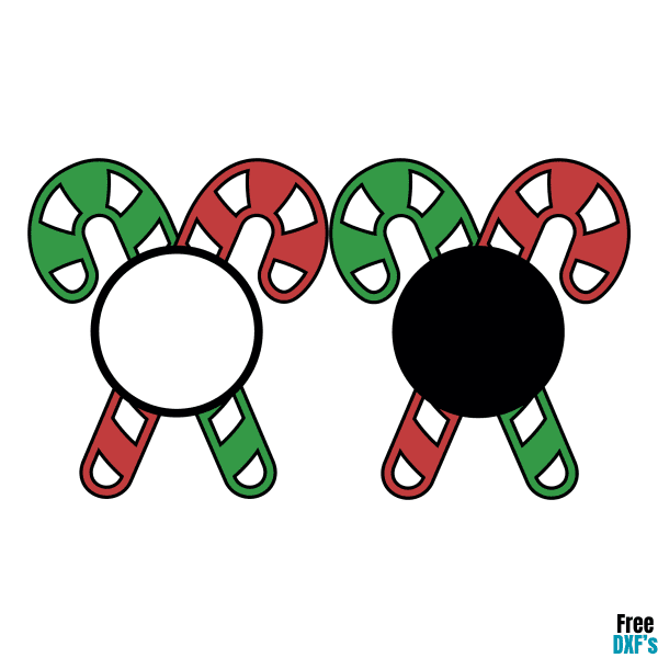 Free Candy Cane Monogram Design Set 2 DXF