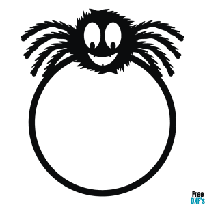 Free Furry Spider Circle Monogram Design DXF