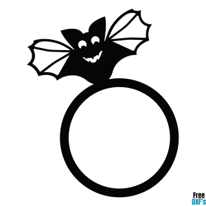 Free Vampire Bat Circle Monogram Design DXF