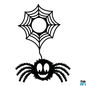 Free Furry Spider with Web Monogram DXF