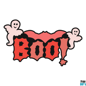 Free Boo Halloween Title Phrase Design DXF