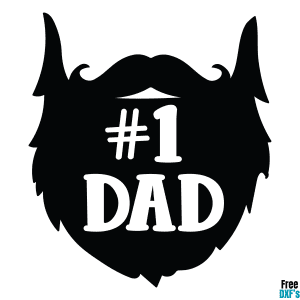 Free Number 1 Dad Beard Design DXF