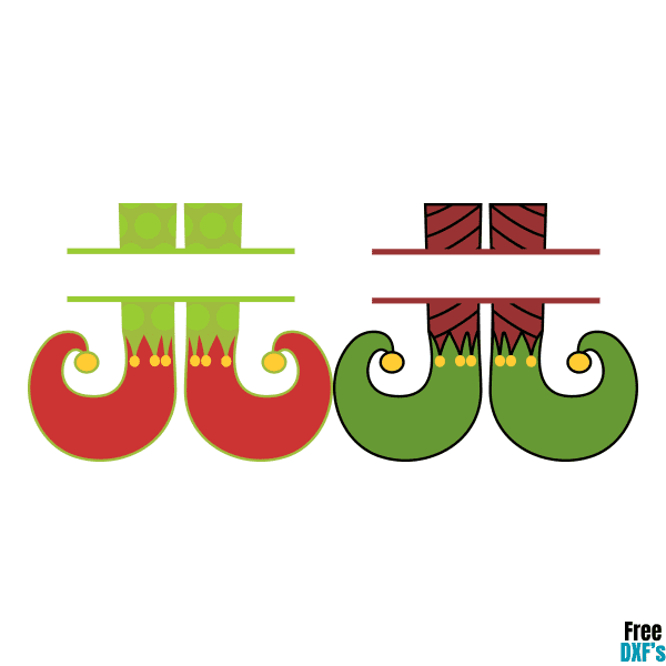Free Elf Leg Split Monogram Designs DXF