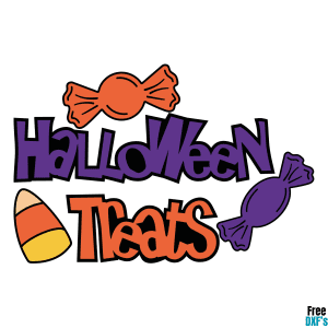 Free Halloween Treats Phrase Design DXF