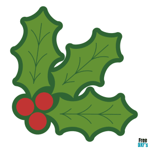 Free Christmas Holly Design DXF