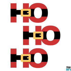 Free Ho Ho Ho Santa Phrase Design DXF