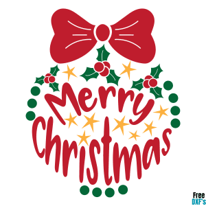Free Merry Christmas Ornament Design DXF